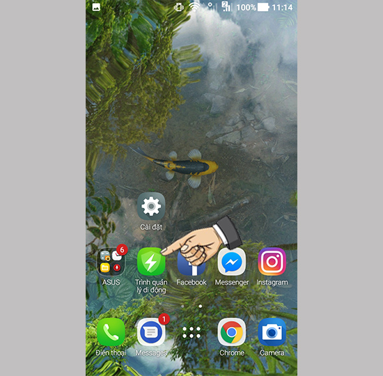 Vào app